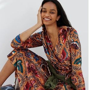 NWT Farm Rio Velvet Wrap Butterflies Blouse